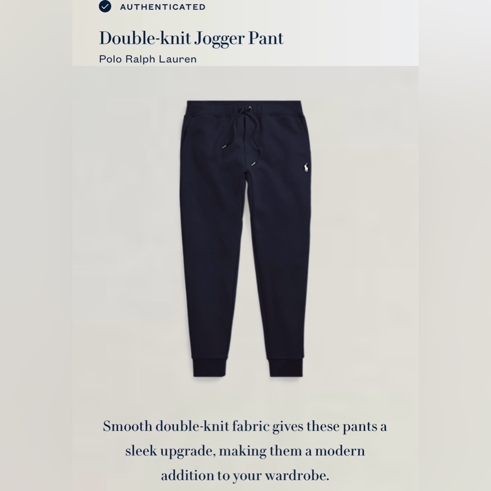 NWT Mens Polo Ralph Lauren Double Knit Jogger Pants Size XL Navy NEW - Picture 10 of 12